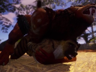 Sexy furry babe gets fucked by everyone until she squirts in Wild Life sex