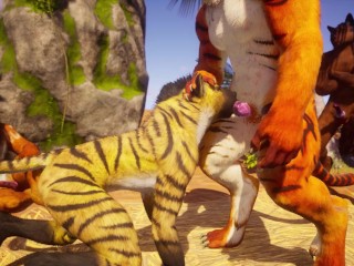 Sexy furry babe gets fucked by everyone until she squirts in Wild Life sex