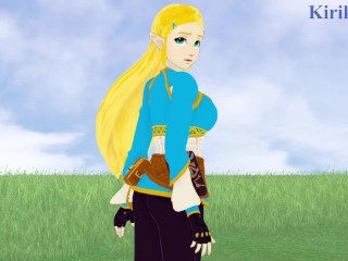 Princess Zelda and I have intense sex in the meadow. - The Legend of Zelda Breath of the Wild Hentai