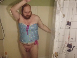 ABDL Adult Baby Diaper Lover Little Submissive Sissy Soaks Carebear Corset Getting Ready for Work HD