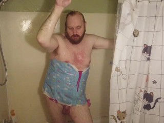 ABDL Adult Baby Diaper Lover Little Submissive Sissy Soaks Carebear Corset Getting Ready for Work HD