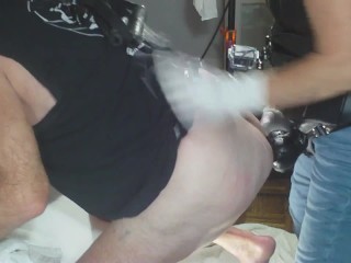 Submissive Husband-Pegged with Fat Knot Dick