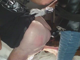 Submissive Husband-Pegged with Fat Knot Dick