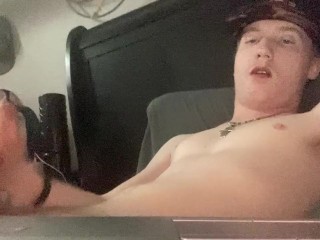 Hot Young Baby Blue eyed stud jerks his cock off to you while Moaning