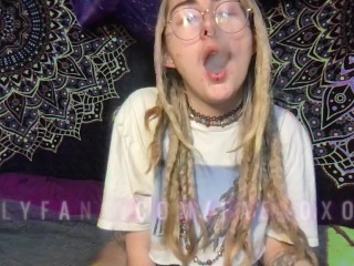 Cum smoke with Fae! Hot Hairy Hippie smokes Blunt and Cigarette