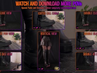 Crushing and Hurting in Platform Knee High Boots - Cock Balls Crush Trample, Shoejob, CBT