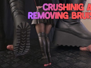 Crushing and Hurting in Platform Knee High Boots - Cock Balls Crush Trample, Shoejob, CBT