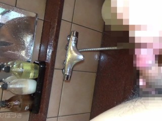 💖Hotspring sex💖 Shower masturbation & Fucked by master standing doggy