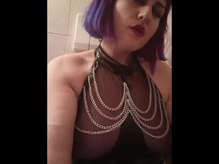 Who wanna be my human ashtray? Femdom mistress smoking and peeing, open your mouth widely for me