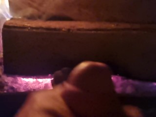 Hot cumshot in the chimney !