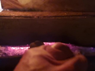 Hot cumshot in the chimney !