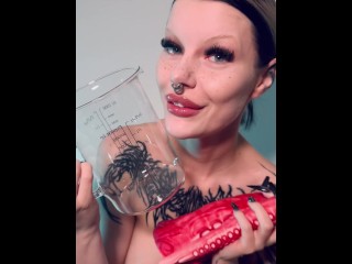 Deep Throat Fuck with Big Dildo and Sploshing with Saliva WAM