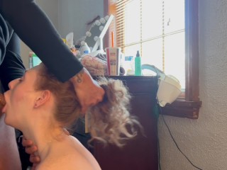 White whore Chelsey redd throat fucked takes doggystyle an nut on her face