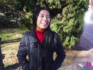 Tight and petite amateur Asian Latina Lore Hot meets her first big cock!