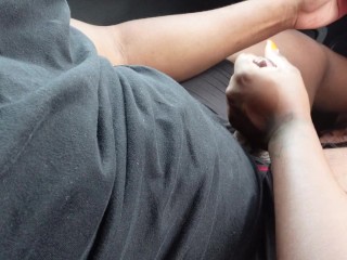 Post Orgasm Torment - 2cocoa gives me a handjob while I take her to the airport pov2