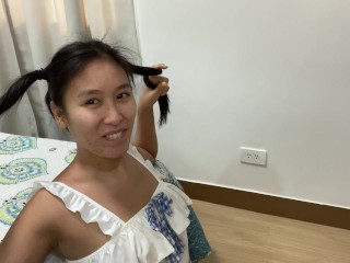 Japanese maid throat anal fuck