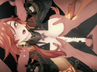 【原神】マーヴィカが複数人に乳揉まれ攻められる3Dエロアニメーション。(まーびかpart2。Genshin Mavuika gangbang.玛薇卡群交)