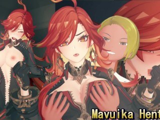 【原神 マーヴィカ】3Dエロアニメーション(背後乳揉み⇒手マン⇒手コキ⇒フェラ⇒セックス まーびか3 Genshin Impact Mavuika hentai sex.)