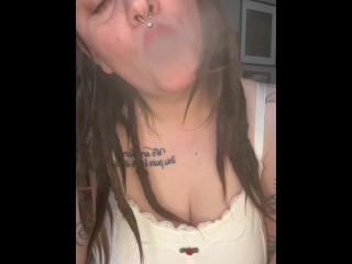 Smoking Marlboro Reds Wearing Red Lipstick - Full Vid On OF