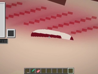 Uma Dragão Safada me Chupando, E Comendo o cu de uma abelha no Minecraft enquanto eu fodo uma kwaii