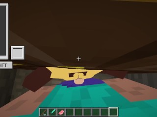 Uma Dragão Safada me Chupando, E Comendo o cu de uma abelha no Minecraft enquanto eu fodo uma kwaii