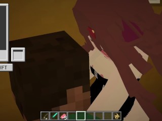 Uma Dragão Safada me Chupando, E Comendo o cu de uma abelha no Minecraft enquanto eu fodo uma kwaii