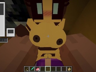 Uma Dragão Safada me Chupando, E Comendo o cu de uma abelha no Minecraft enquanto eu fodo uma kwaii