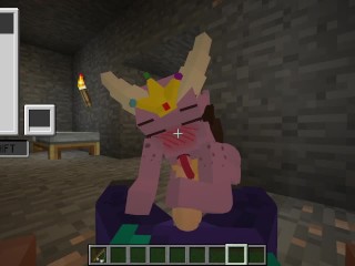Uma Dragão Safada me Chupando, E Comendo o cu de uma abelha no Minecraft enquanto eu fodo uma kwaii