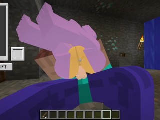 Uma Dragão Safada me Chupando, E Comendo o cu de uma abelha no Minecraft enquanto eu fodo uma kwaii