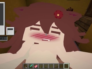 Uma Dragão Safada me Chupando, E Comendo o cu de uma abelha no Minecraft enquanto eu fodo uma kwaii