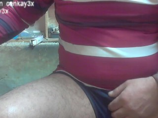 masculine turkish daddy cums one after another on live broadcast