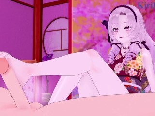 Hyakumantenbara Salome (Kimono) and I have intense sex in the bedroom. - Nijisanji VTuber Hentai