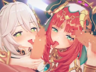 【原神 乱交セックス2】ナヒ―ダ,ニィロウが集団エッチする3Dエロアニメ動画(Nahida,Nilou group orgy sex2.)