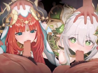 【原神 乱交セックス2】ナヒ―ダ,ニィロウが集団エッチする3Dエロアニメ動画(Nahida,Nilou group orgy sex2.)