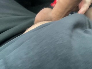 Young wife with big milky tits gives deep blowjob to taxi driver