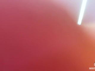 POV foot worship, Goddess above you put her fragrant nylon soles into your mouth