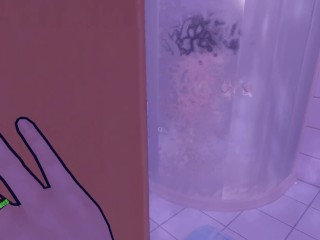 Sneaking and Watching MILA's SHOWER Hentai MiSide Uncensored