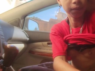 Cute Dyke Friend Sucks My Dick And Swallows In The Car