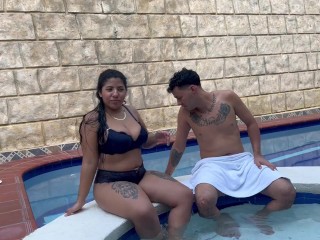 I invite my cute Indian stepsister to a pool to fuck her until she reaches orgasm