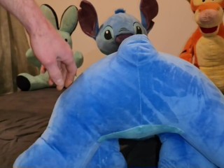 Intense orgasm on Stitch teddybear, ginding very hard until great Shooting Cum