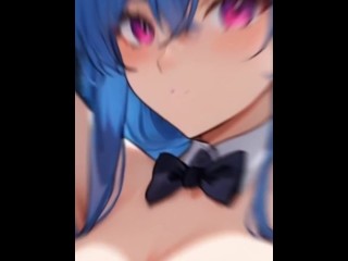 ~縦動画~【変態エロアニメ】巨乳バニーガールの臭いムレムレの汗だくボディ・脇フェチ・匂いフェチ