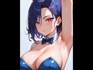 ~縦動画~【変態エロアニメ】巨乳バニーガールの臭いムレムレの汗だくボディ・脇フェチ・匂いフェチ