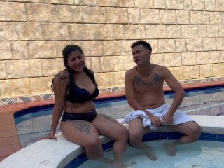 I invite my Indian stepsister to a nice private pool to fuck her hard until she reaches her orgasm