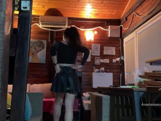 I met delivery guy naked. He asked me to touch my boobs and i let him to do it.