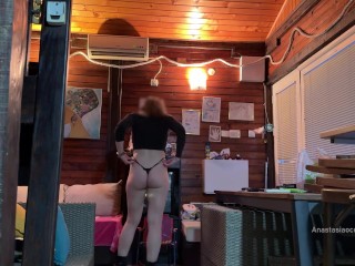 I met delivery guy naked. He asked me to touch my boobs and i let him to do it.