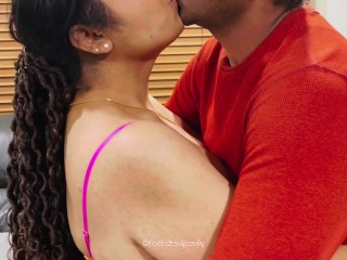 Indian Milf Lip Locking with Her Son’s Friend - Intense Deep Kissing - Tongue Sucking - Moaning