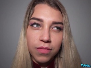 Public Agent - Blue eyes, blonde hair, and SOPPING WET PUSSY makes my dick sensitive!