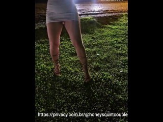 Huge standup squirt in public