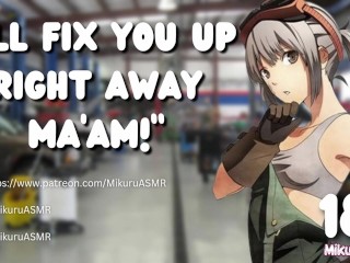 [SPICY] Hot British Mechanic fixes your car │Flirty│Kissing│Public│F4F