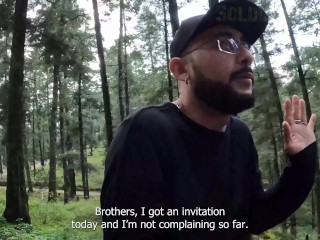 We get lost in the woods, but my friend asks me to piss in her mouth and fuck her without a condom